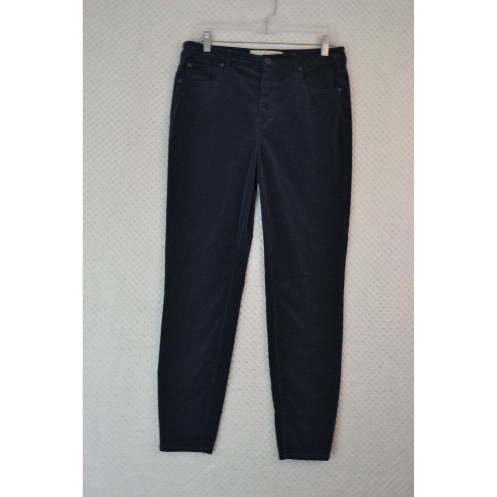 Soft Surroundings Women's 10 Blue High-Rise Skinny Ankle Corduroys